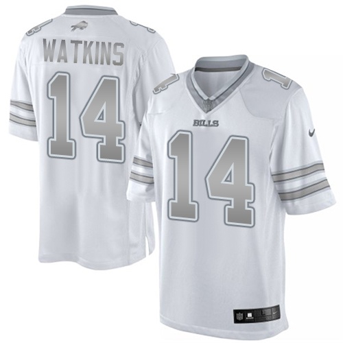 Women's Limited Sammy Watkins Nike Jersey White - #14 Platinum NFL Buffalo Bills